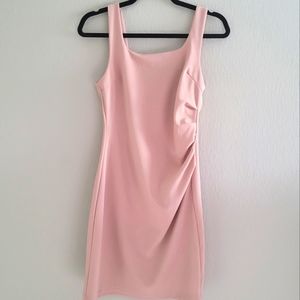 NWOT PINK RUCHED MINI DRESS SIZE S